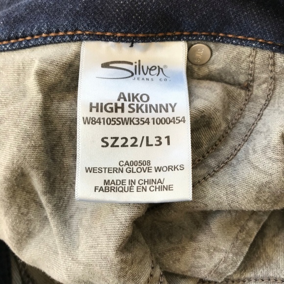 Silver Aiko High Skinny Sretch Jeans Size 22 - Picture 5 of 5